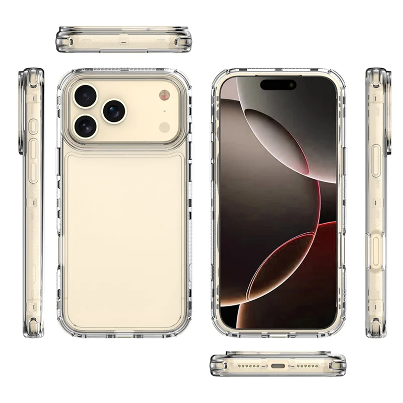 Étui pour iPhone 17 Pro Max Anti-Rayures Acrylique + TPU Coque Transparente de Protection