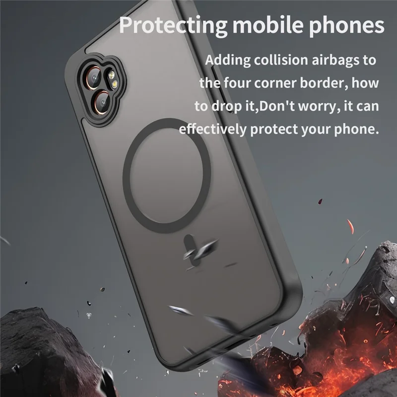 Per Samsung Galaxy XCover7 Pro Custodia Compatibile con MagSafe Anti Caduta PC + Custodia per Telefono TPU - Nero