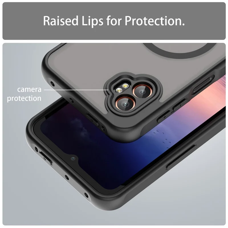 Per Samsung Galaxy XCover7 Pro Custodia Compatibile con MagSafe Anti Caduta PC + Custodia per Telefono TPU - Nero