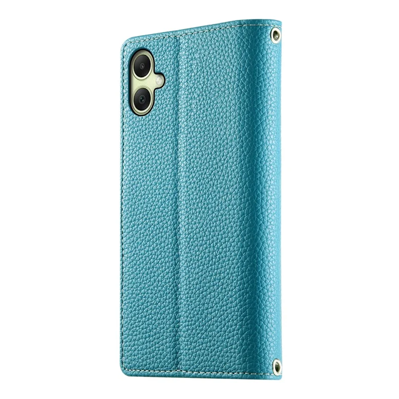 For Samsung Galaxy A07 5G / A07 4G Case Zipper Wallet Color Splicing Leather Flip Phone Cover with Straps - Lake Blue