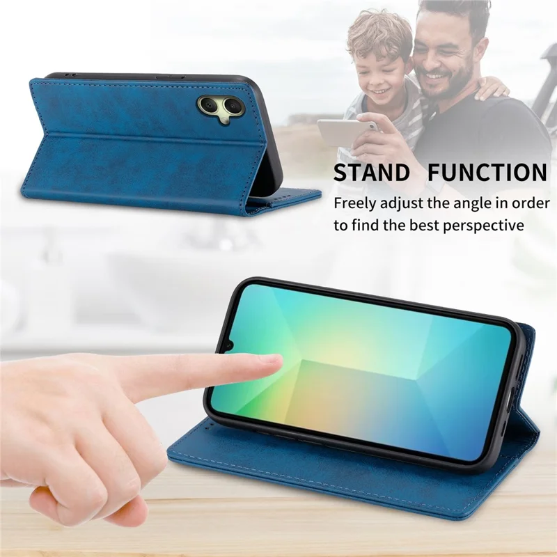 For Samsung Galaxy A07 5G / A07 4G Wallet Case RFID Blocking PU Leather Phone Cover - Blue