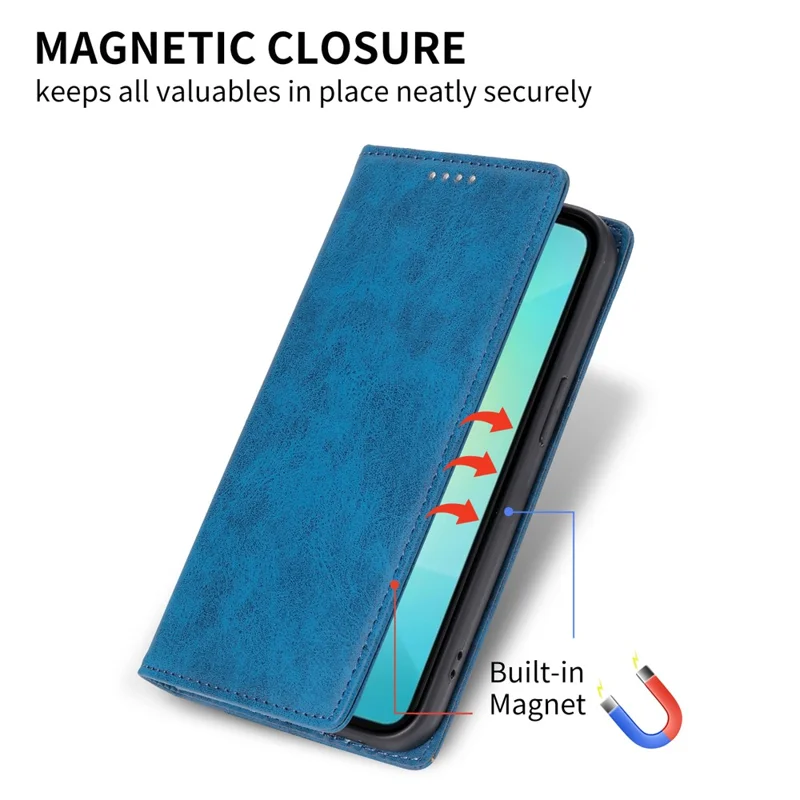 For Samsung Galaxy A07 5G / A07 4G Wallet Case RFID Blocking PU Leather Phone Cover - Blue
