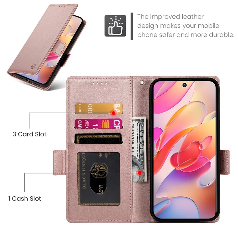 For Samsung Galaxy A17 5G / A26 5G Stand Case PU Leather Wallet Phone Cover - Rose Gold