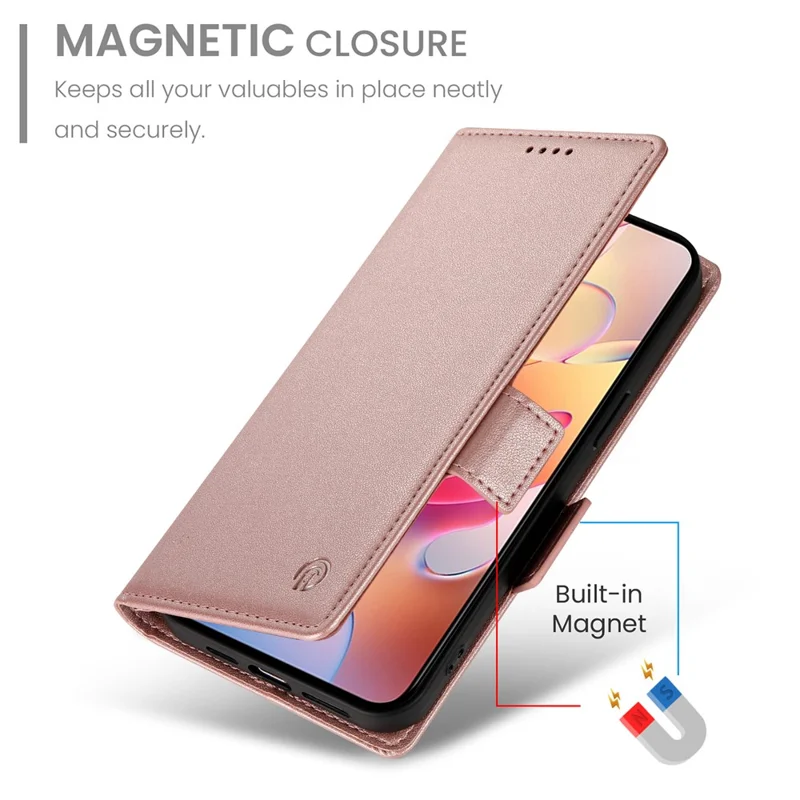 For Samsung Galaxy A17 5G / A26 5G Stand Case PU Leather Wallet Phone Cover - Rose Gold
