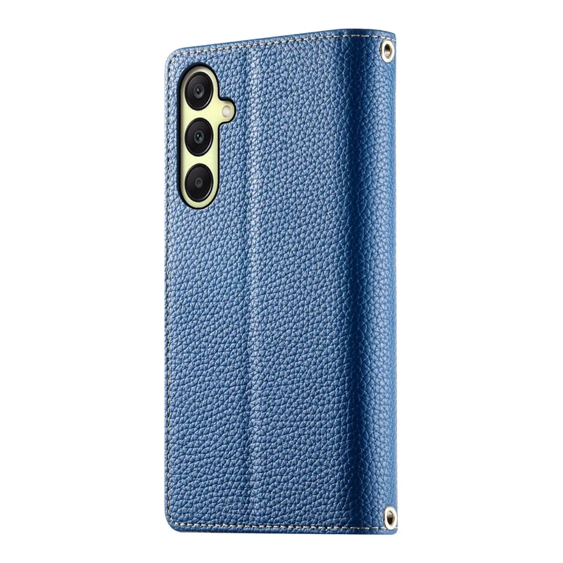 For Samsung Galaxy A17 5G / A17 4G / A26 5G Case Zipper Wallet Color Splicing Leather Flip Phone Cover with Straps - Dark Blue