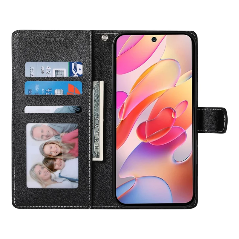 Cover per Samsung Galaxy A17 5G con Chiusura Magnetica e Texture Effetto Pelle, Portafoglio con Cinturino da Polso - Nero