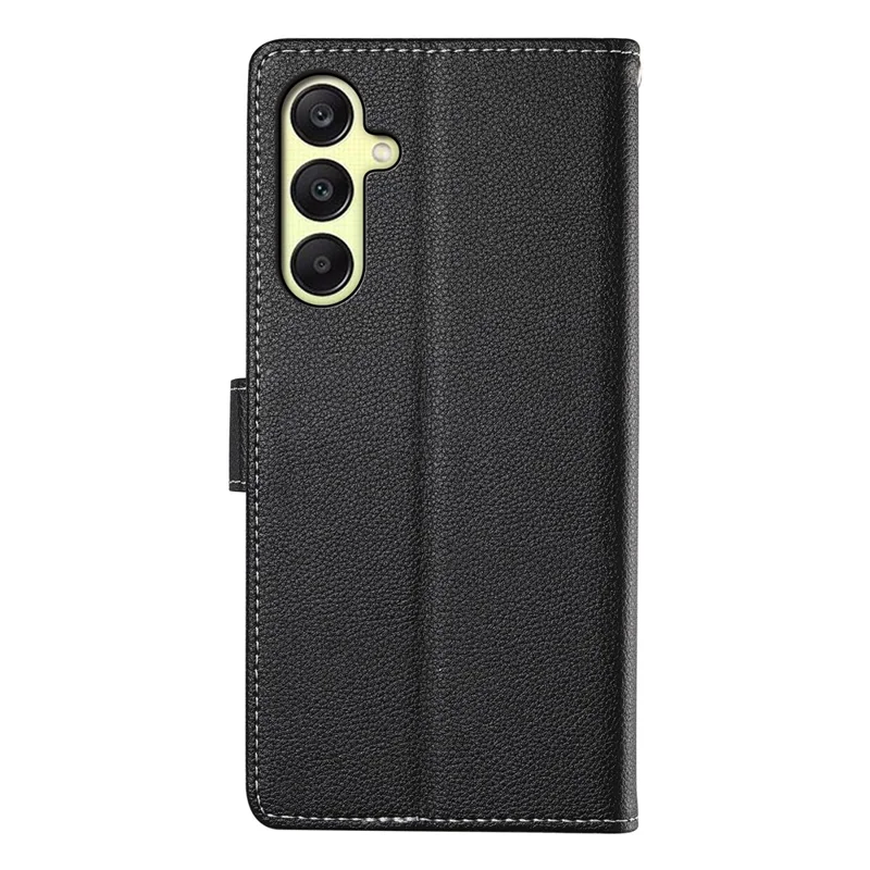 Cover per Samsung Galaxy A17 5G con Chiusura Magnetica e Texture Effetto Pelle, Portafoglio con Cinturino da Polso - Nero