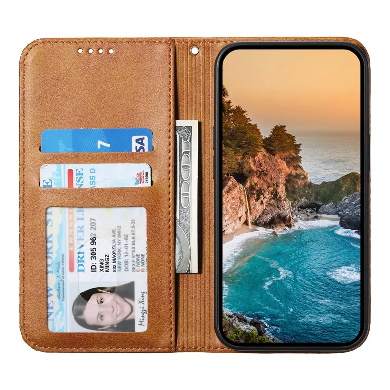 For Samsung Galaxy A17 5G / A17 4G / A26 5G Case Calf Texture PU Leather Wallet Phone Cover with Wrist Strap - Yellow