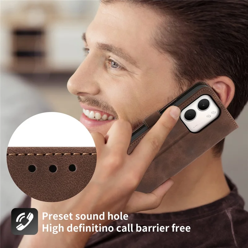 For Oppo A5x 5G  /  4G Case Flower Pattern PU Leather Wallet Phone Cover with Strap - Brown