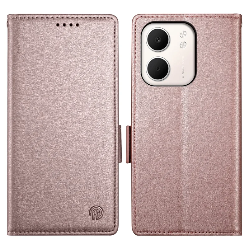 Pour Oppo A5x 5G / 4G Étui Support en Cuir PU Portefeuille pour Téléphone - Or Rose