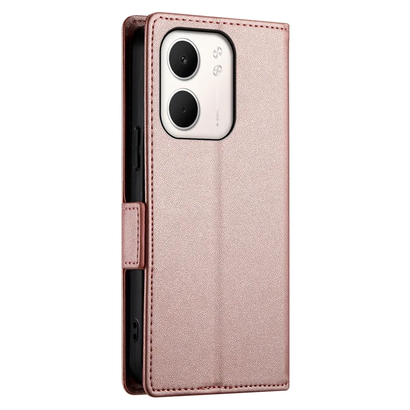 Pour Oppo A5x 5G / 4G Étui Support en Cuir PU Portefeuille pour Téléphone - Or Rose