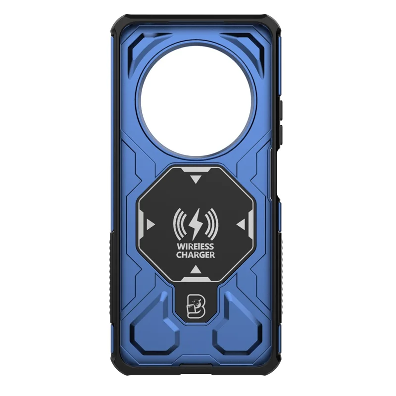Magnetic Case for Xiaomi Redmi 14C 4G / 14R 5G / Poco C75 4G Rotating Metal Kickstand PC + TPU Phone Back Cover - Black