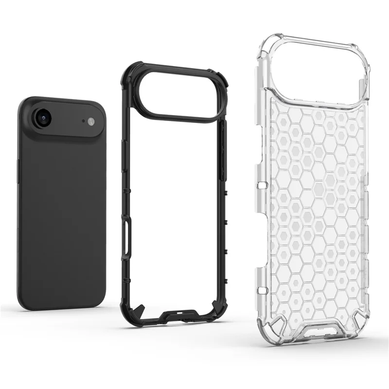 Для iPhone 17 Air Case Сотовая форма Ударопрочный ПК + Чехол для телефона TPU - Серый