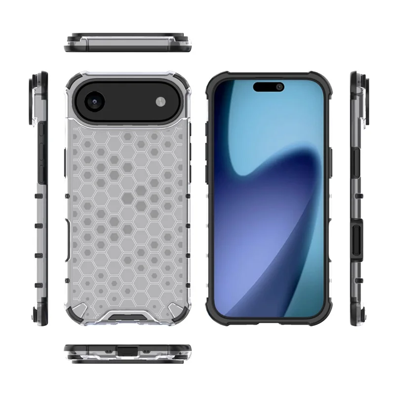Для iPhone 17 Air Case Сотовая форма Ударопрочный ПК + Чехол для телефона TPU - Серый