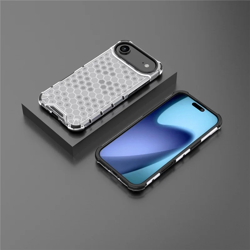 Для iPhone 17 Air Case Сотовая форма Ударопрочный ПК + Чехол для телефона TPU - Серый