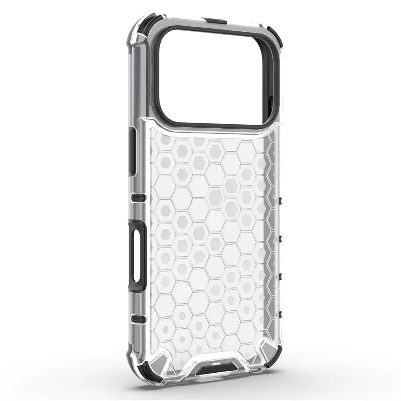 Voor iPhone 17 Pro hoesje zeshoekig stevige PC + TPU telefoonhoes - Grijs