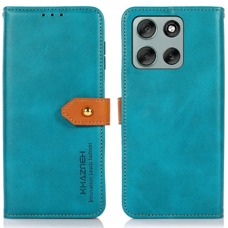 KHAZNEH Para Motorola Moto G56 5G Funda de Cartera con Soporte de Cuero Tipo Libro - Azul