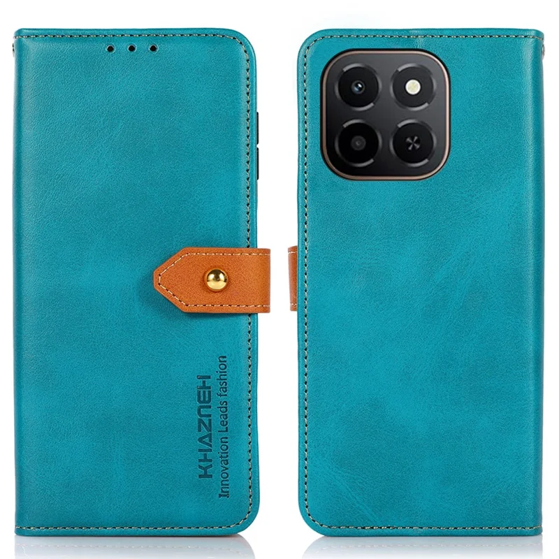 KHAZNEH Para Honor X6c 4G Capa de Carteira Anti-Risco com Suporte em Couro Flip Cover - Azul
