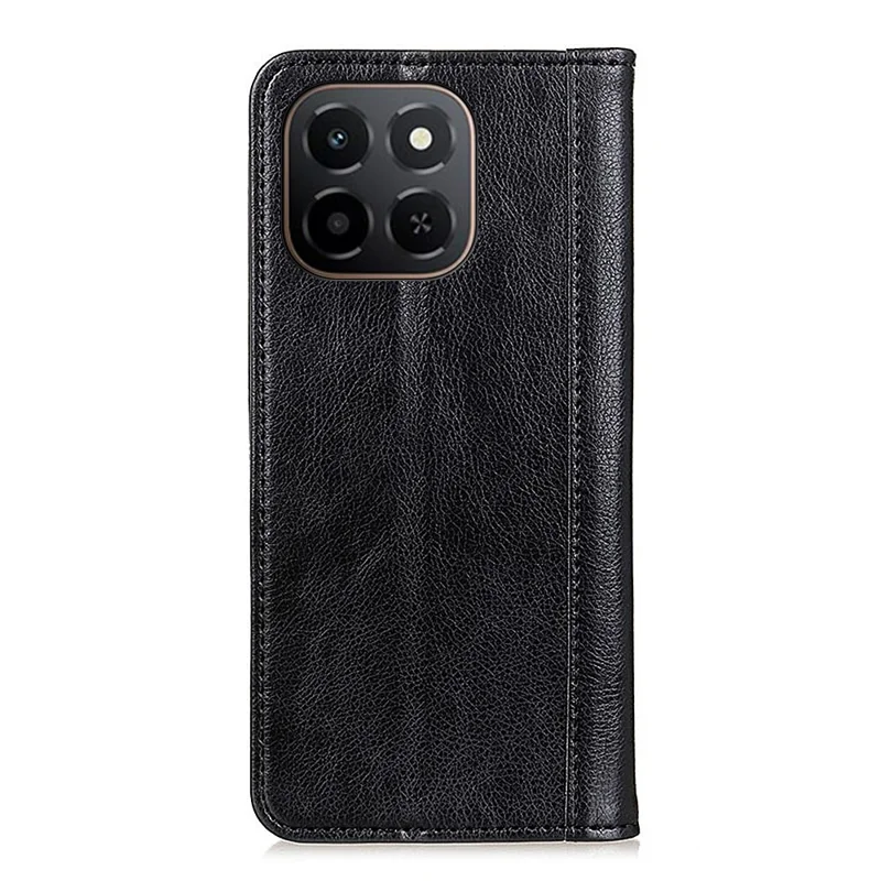 Cover per Honor X6c 4G con Supporto in Pelle Spaccata Texture Effetto Liscia Portafoglio - Nero
