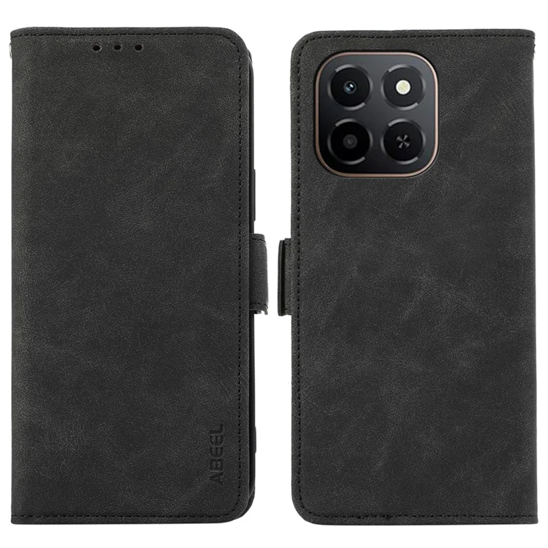ABEEL per Honor X6c 4G Cover in Pelle PU Folio con Supporto Visualizzazione Blocco RFID per Cellulare - Nero
