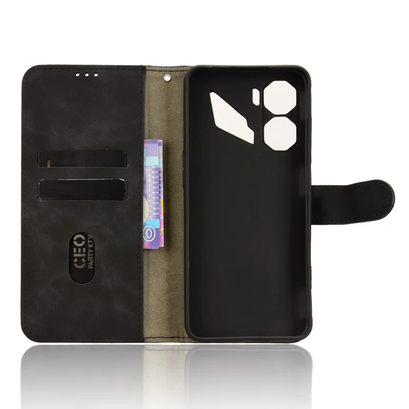 Étui en cuir pour ZTE nubia Neo 3 5G - Housse de téléphone portefeuille antichoc avec sensation de cuir, rabat - Noir