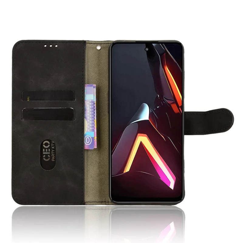 Étui en cuir pour ZTE nubia Neo 3 5G - Housse de téléphone portefeuille antichoc avec sensation de cuir, rabat - Noir