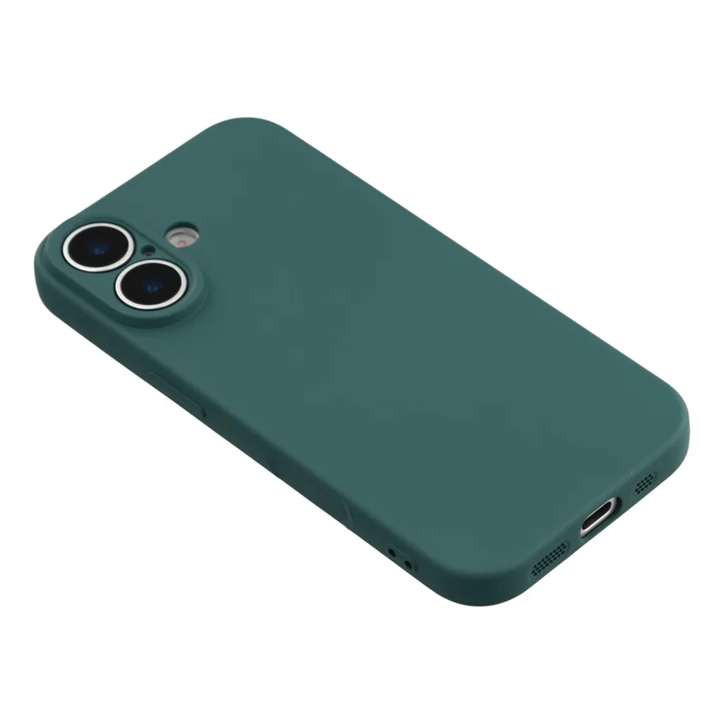 For iPhone 17 Case TPU Back Soft Anti-Scratch Fiber Lining Phone Cover - Army Green
