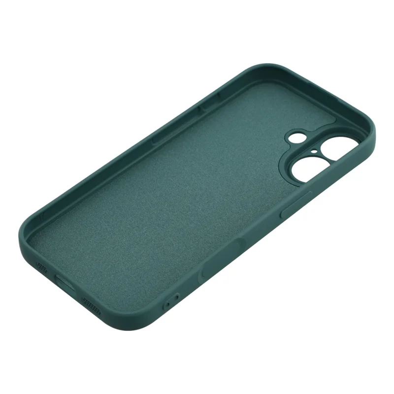 For iPhone 17 Case TPU Back Soft Anti-Scratch Fiber Lining Phone Cover - Army Green