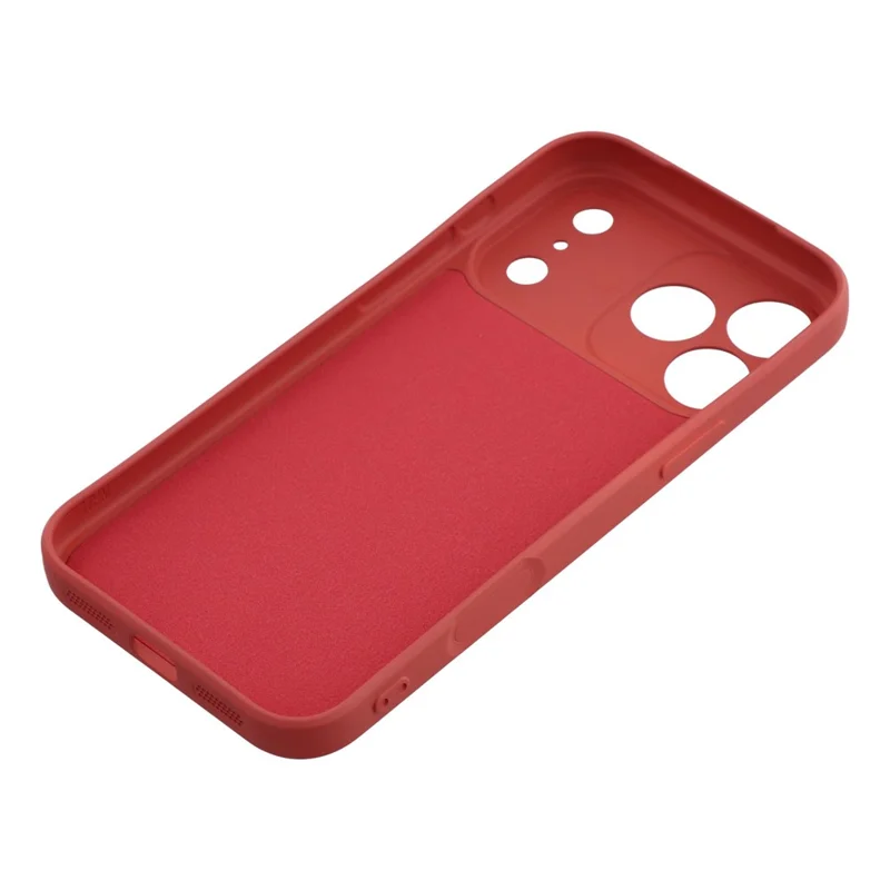 For iPhone 17 Pro Max Case TPU Back Soft Anti-Scratch Fiber Lining Phone Cover - Hawthorn Red