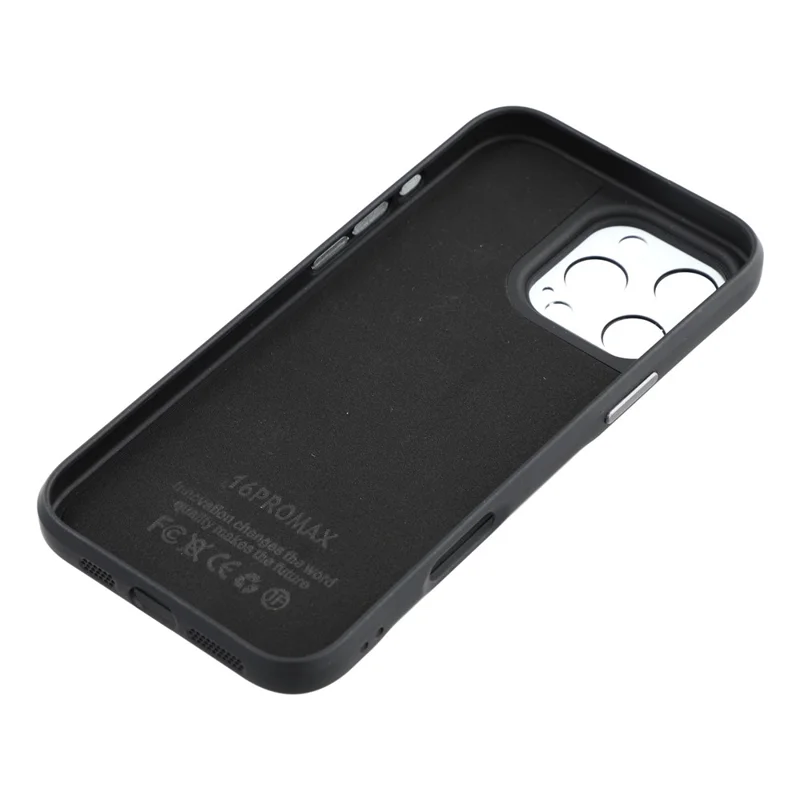 For iPhone 16 Pro Case Large Camera Window Liquid Silicone Aromatherapy Phone Cover - Black