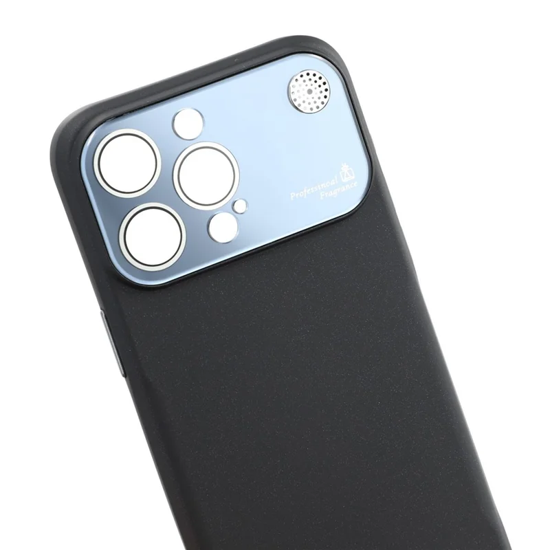 For iPhone 16 Pro Case Large Camera Window Liquid Silicone Aromatherapy Phone Cover - Black