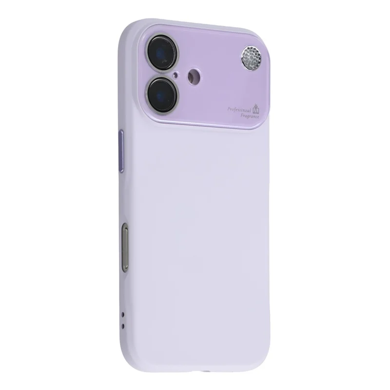 For iPhone 16 Case Large Camera Window Liquid Silicone Aromatherapy Phone Cover - Light Purple