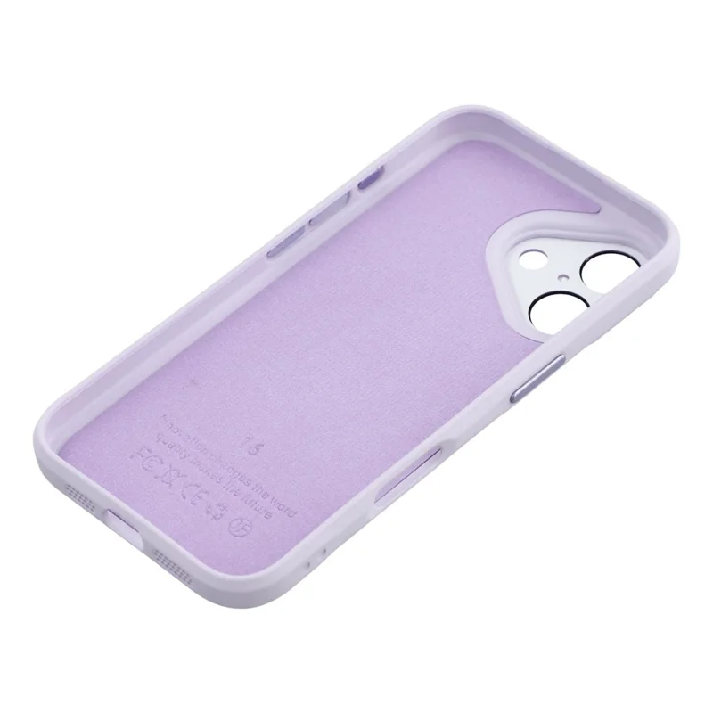 For iPhone 16 Case Large Camera Window Liquid Silicone Aromatherapy Phone Cover - Light Purple