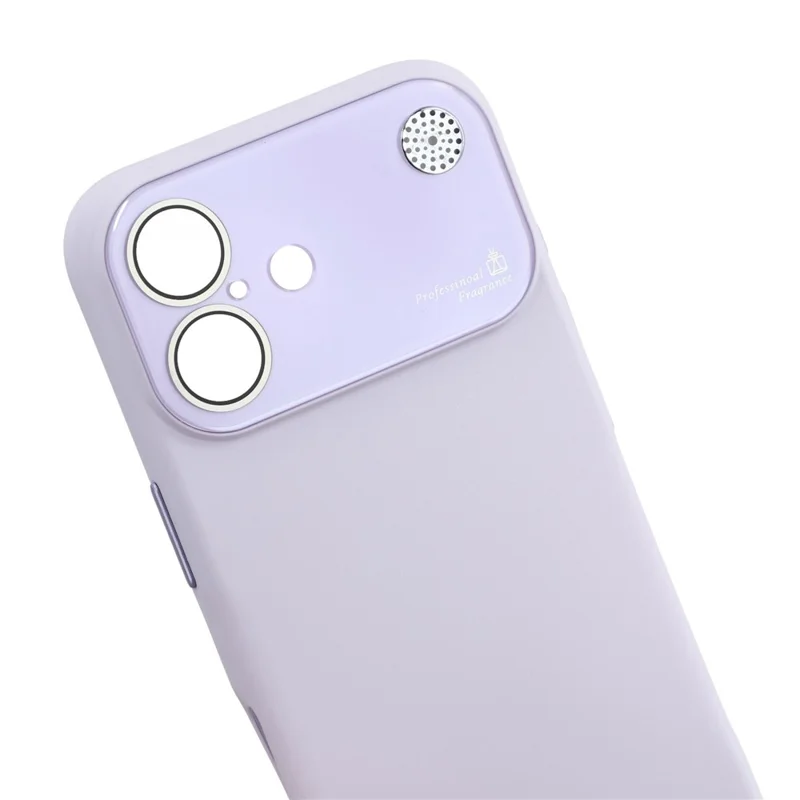 For iPhone 16 Case Large Camera Window Liquid Silicone Aromatherapy Phone Cover - Light Purple