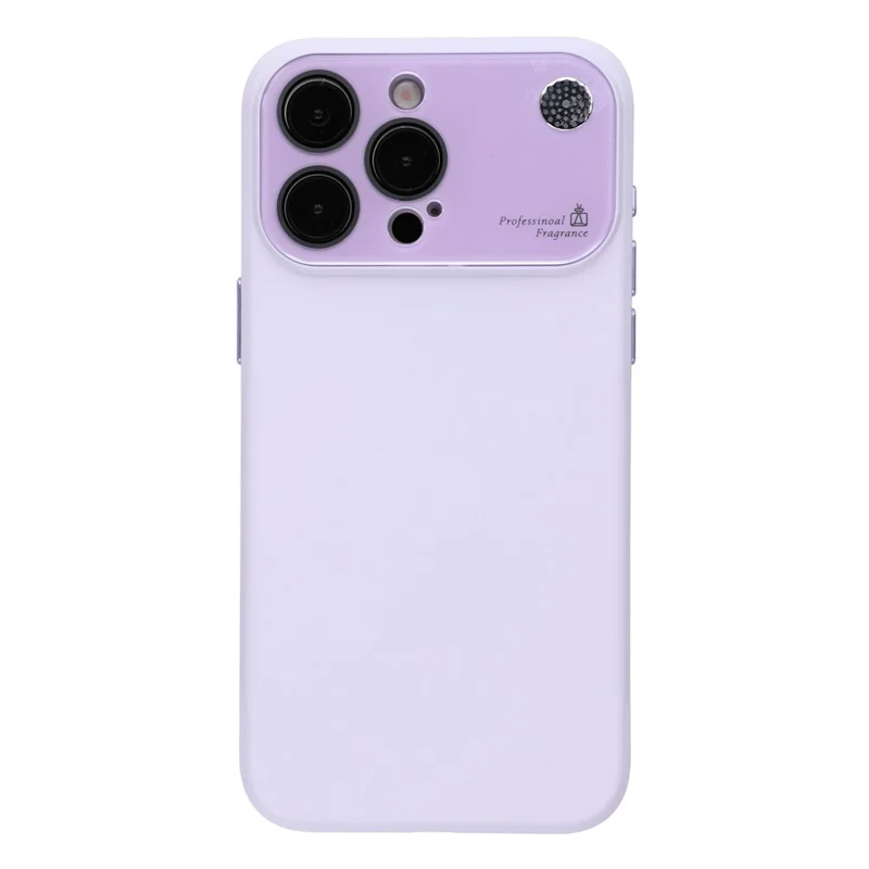 For iPhone 14 Pro Max Case Large Camera Window Liquid Silicone Aromatherapy Phone Cover - Light Purple