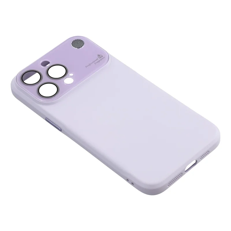 For iPhone 14 Pro Max Case Large Camera Window Liquid Silicone Aromatherapy Phone Cover - Light Purple