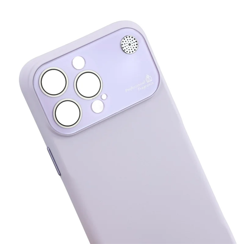For iPhone 14 Pro Max Case Large Camera Window Liquid Silicone Aromatherapy Phone Cover - Light Purple