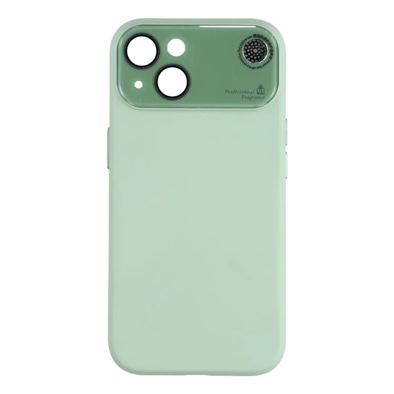 For iPhone 14 Case Large Camera Window Liquid Silicone Aromatherapy Phone Cover - Matcha Green