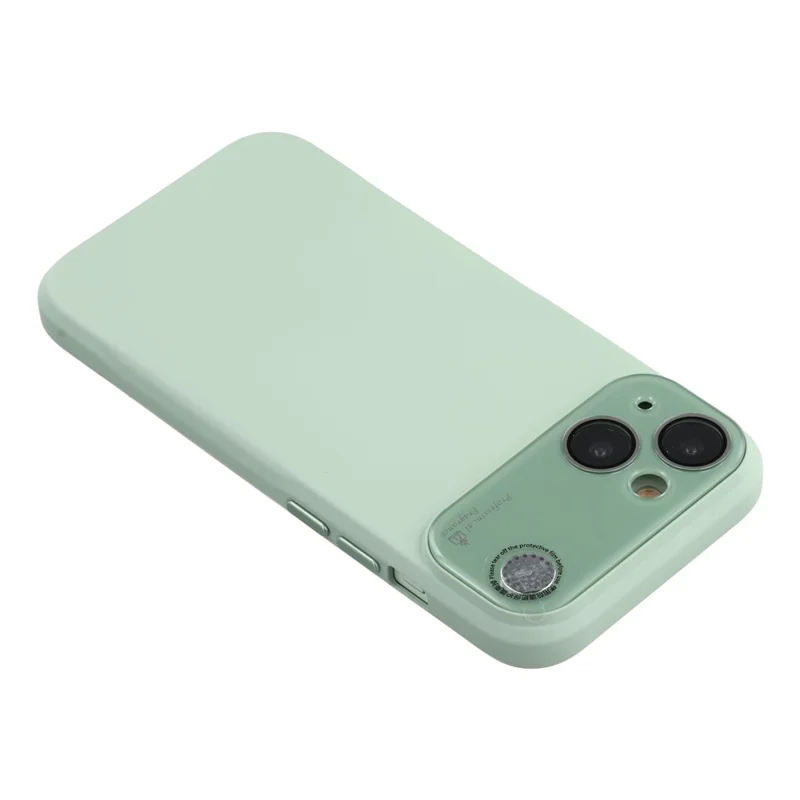 For iPhone 14 Case Large Camera Window Liquid Silicone Aromatherapy Phone Cover - Matcha Green