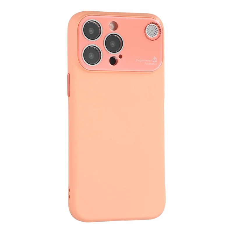 Capa para iPhone 13 Pro com Janela Grande para Câmera, Silicone Líquido com Aromaterapia - Laranja