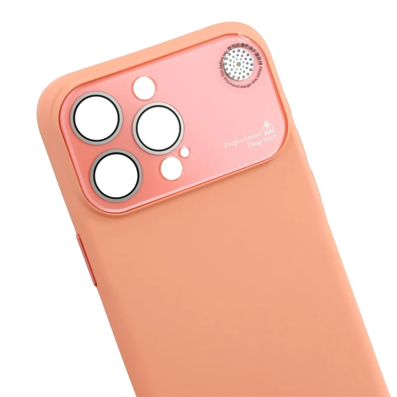 Capa para iPhone 13 Pro com Janela Grande para Câmera, Silicone Líquido com Aromaterapia - Laranja