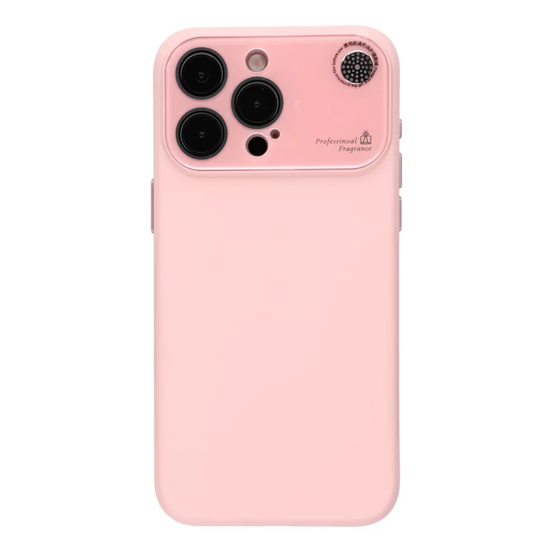For iPhone 13 Pro Case Large Camera Window Liquid Silicone Aromatherapy Phone Cover - Pink
