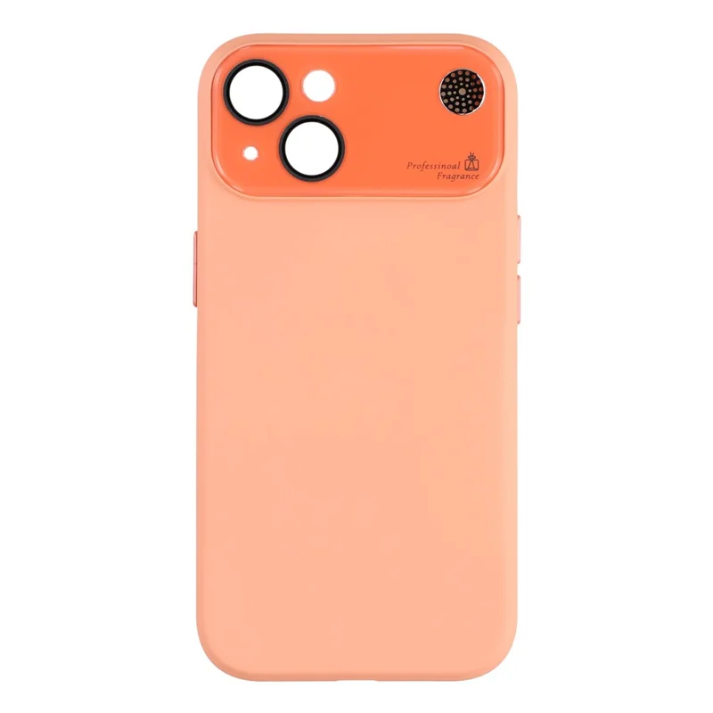 For iPhone 13 Case Large Camera Window Liquid Silicone Aromatherapy Phone Cover - Orange