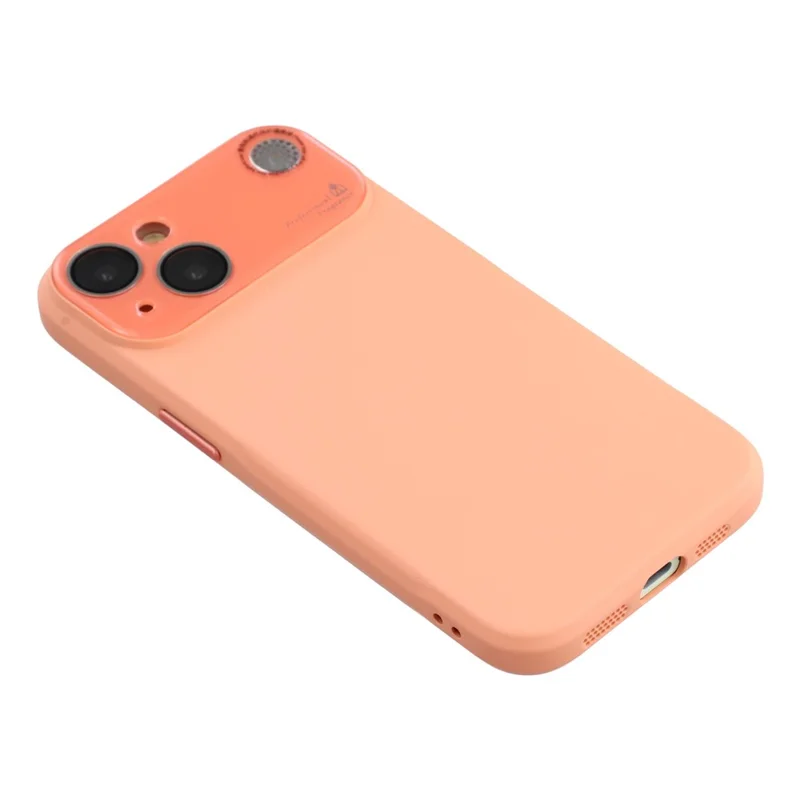 For iPhone 13 Case Large Camera Window Liquid Silicone Aromatherapy Phone Cover - Orange