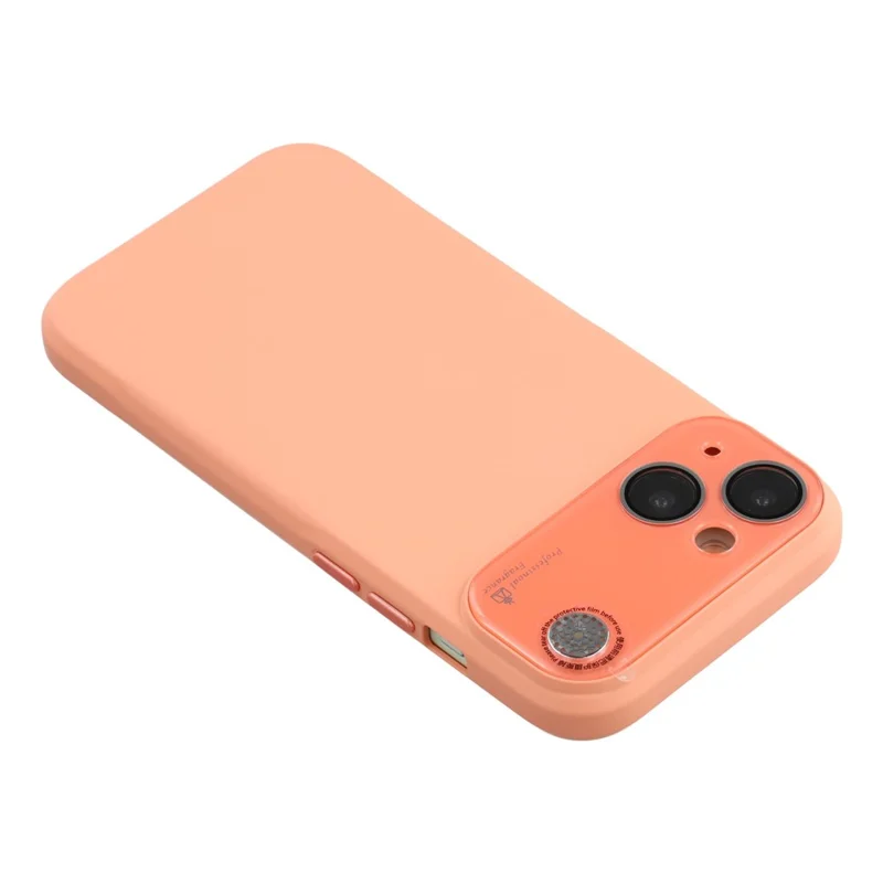 For iPhone 13 Case Large Camera Window Liquid Silicone Aromatherapy Phone Cover - Orange