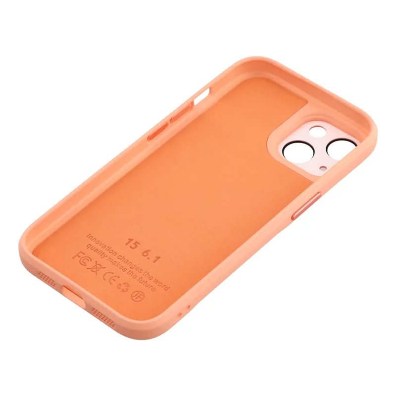 For iPhone 13 Case Large Camera Window Liquid Silicone Aromatherapy Phone Cover - Orange