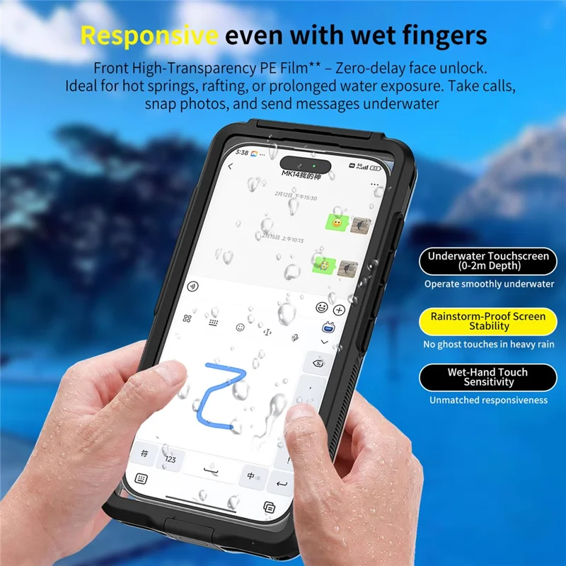Cover Impermeabile per iPhone 17 Pro Max / 15 Pro Max / 14 Pro Max Interno 6,9 pollici Protettore Cellulare IP68 Profondità 30M Accesso Pulsanti