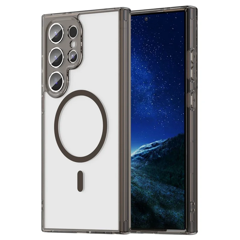 Bulk Purchasing For Samsung Galaxy S24 Ultra Magnetic Case TPU Acrylic Phone Back Cover Anti Yellowing - Black