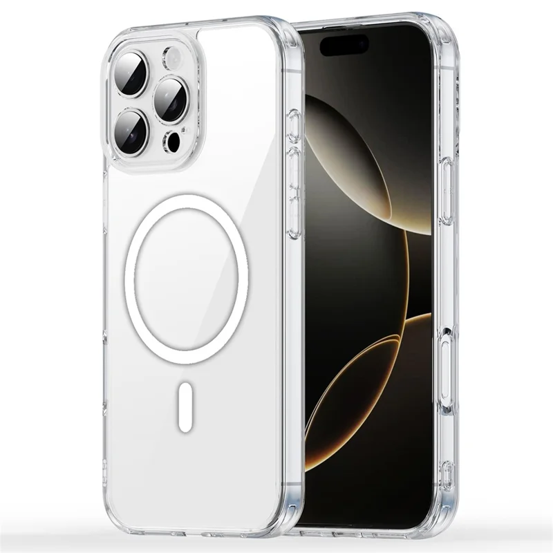 Bulk Purchasing For iPhone 16 Pro Max Magnetic Case TPU Acrylic Phone Back Cover Anti Yellowing - Transparent