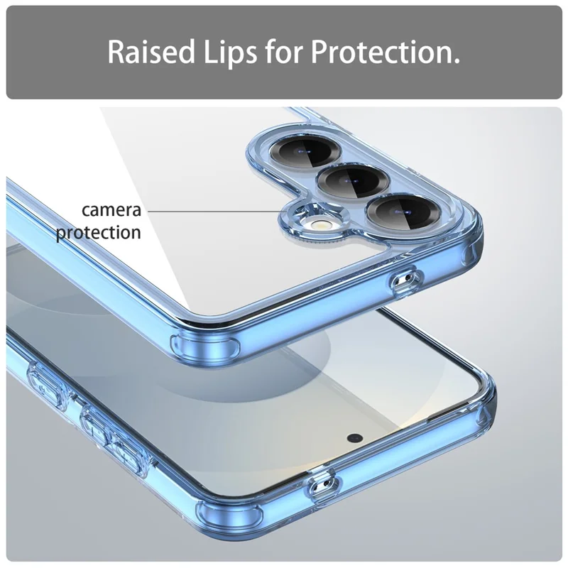 Compra al por mayor de la carcasa magnética del Galaxy S25 de Samsung, cubierta trasera de teléfono de TPU y acrílico, antiamarillento - Azul